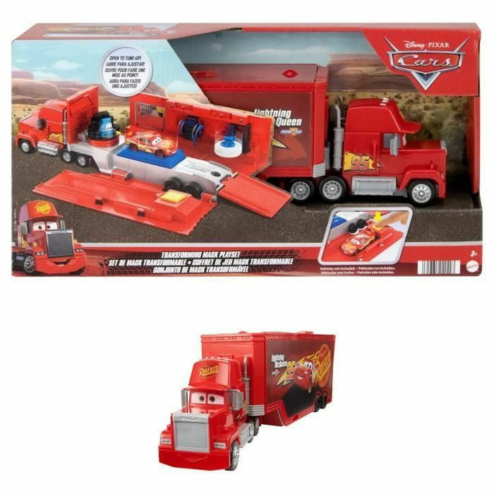 Mattel Camión Mack Transformable Cars Disney Pixar con Guido y Pista Mattel Camión Mack Transformable Cars Disney Pixar con Guido y Pista