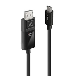 Lindy Adaptador de Cable 43343 USB Tipo C a DisplayPort 1.2, 8K 60Hz/4K 144Hz, 3 m, Negro
