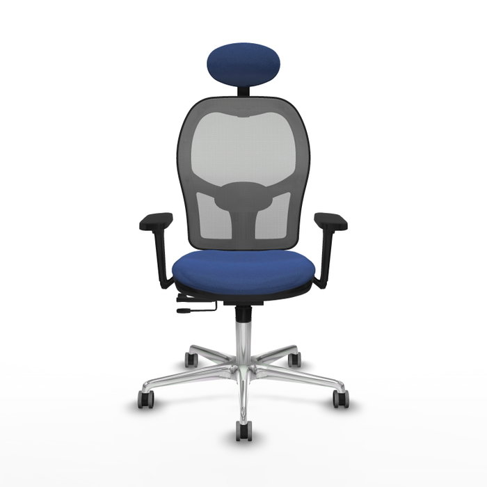 PIQUERAS Y CRESPO Silla de oficina Jorquera con mecanismo Sincro/Traslack, Azul marino y Gris