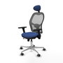 PIQUERAS Y CRESPO Silla de oficina Jorquera con mecanismo Sincro/Traslack, Azul marino y Gris