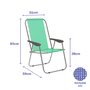 Marbueno Silla Plegable Color Verde Acero Playa y Piscina MARBUENO SUMMER 10355V