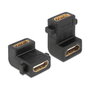 DeLOCK 65510 Adaptador HDMI hembra a hembra con ángulo de 90° y tornillo