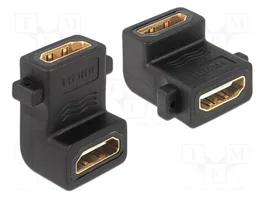 DeLOCK 65510 Adaptador HDMI hembra a hembra con ángulo de 90° y tornillo