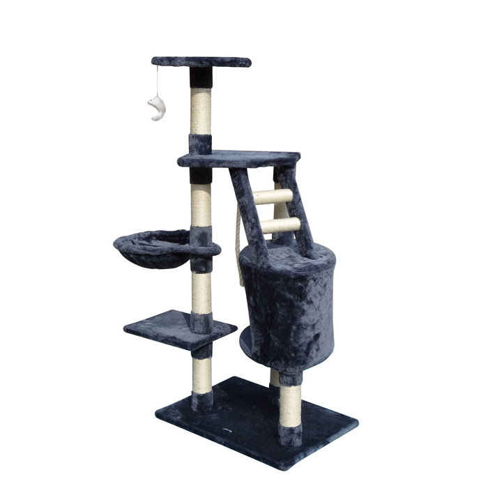 Árbol rascador para gatos Gloria Sinu Gris Poliéster Madera Papel Plástico Sisal 7,5 cm 55 x 40 x 120 cm