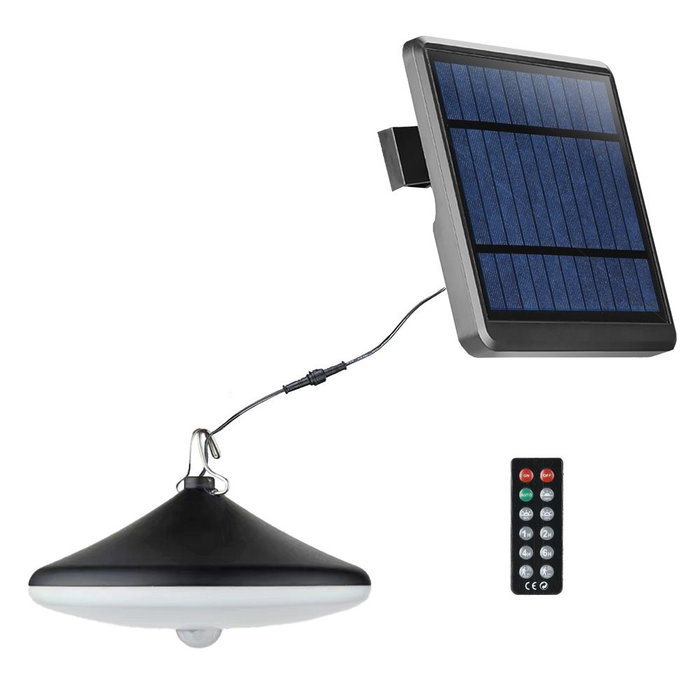 Edm Lámpara Solar LED Colgante 5W 500lm 4000K Luz Día IP54 con Cable 3m y Control Remoto Edm Lámpara Solar LED Colgante 5W 500lm 4000K Luz Día IP54 con Cable 3m y Control Remoto