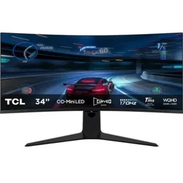 TCL Monitor Gaming Curvo 34R83Q 34" WQHD 170Hz 1ms VA Regulable en Altura Blanco y Negro