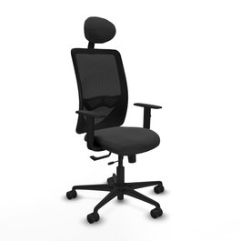PIQUERAS Y CRESPO Silla de oficina Zulema con mecanismo Sincro/Traslack, Gris oscuro y Negro
