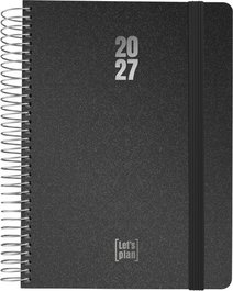 Grafoplas Agenda Anual 2027 Metallic con Tapa de Extradura y Espiral Negra