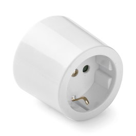 Famatel Base de Superficie Redonda TT 16A 250V Blanca Retráctil