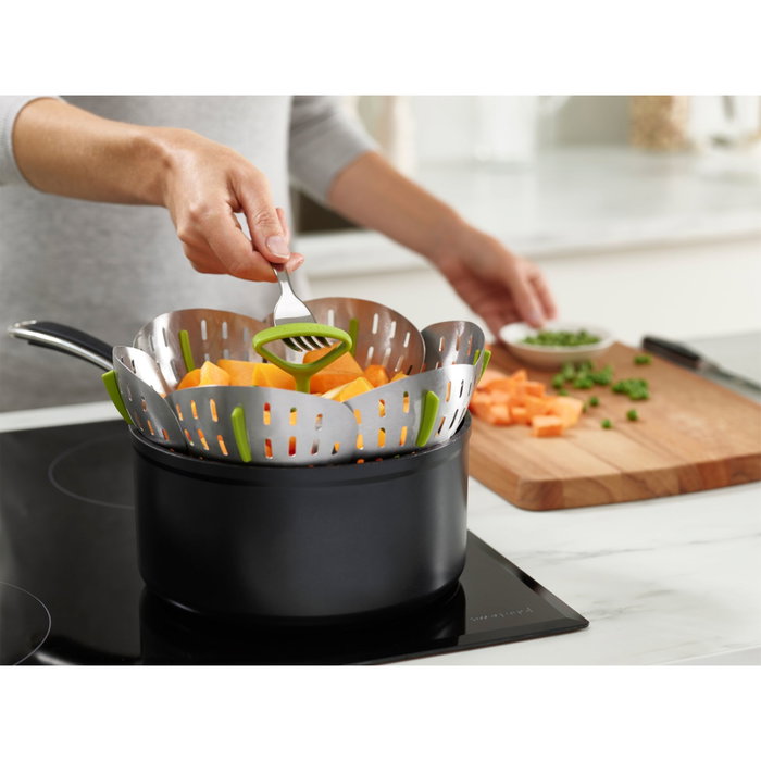 Joseph Joseph Bloom Cesta de vapor plegable de acero inoxidable