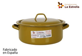 La Estrella Cacerola Esmaltada con Tapa 24 cm Verde (6 Unidades)
