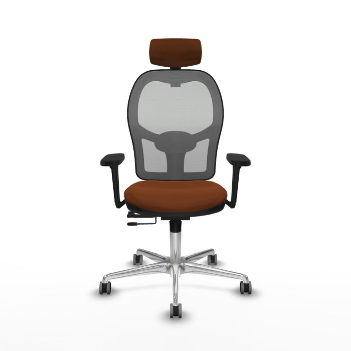 PIQUERAS Y CRESPO Silla de oficina Jorquera con mecanismo Sincro/Traslack Marrón y Gris PIQUERAS Y CRESPO Silla de oficina Jorquera con mecanismo Sincro/Traslack Marrón y Gris