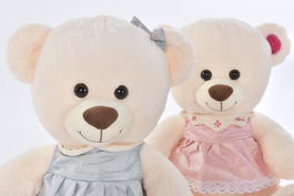 DKD Home Decor Peluche Oso Rosa Verde Blanco Poliester 20 x 50 x 20 cm (2 Unidades)