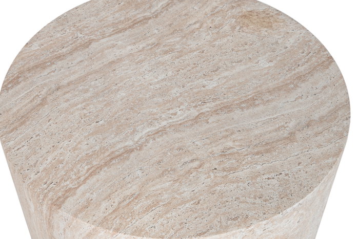 DKD Home Decor Mesa de Centro Fibra Vidrio Simil Travertine 70x70x36
