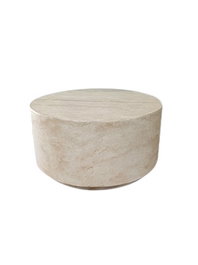 DKD Home Decor Mesa de Centro Fibra Vidrio Simil Travertine 70x70x36