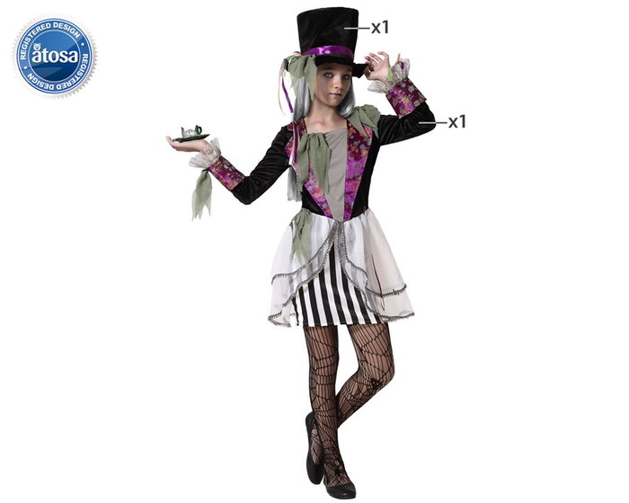 Disfraz Sombrerera Loca Halloween Infantil 3-4 Años Disfraz Sombrerera Loca Halloween Infantil 3-4 Años