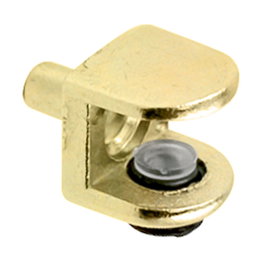 Herrajes Alk Soporte Estante Cristal Filo D5 Latonado Regulable para Cristal de 5 a 8mm Zamak