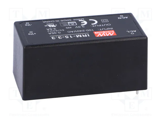 MEAN WELL IRM-15-3.3 Convertidor AC/DC 11,55W 3,3V DC