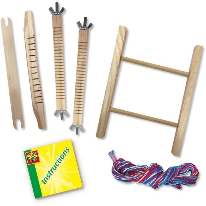 Ses Creative Set de Tejido con Hilos de Diferentes Colores - Incluye 60 metros de Hilo para Crear Diseños Coloridos