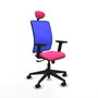 PIQUERAS Y CRESPO Silla de oficina Motilla con mecanismo Sincro, Rosa y Azul