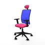 PIQUERAS Y CRESPO Silla de oficina Motilla con mecanismo Sincro, Rosa y Azul