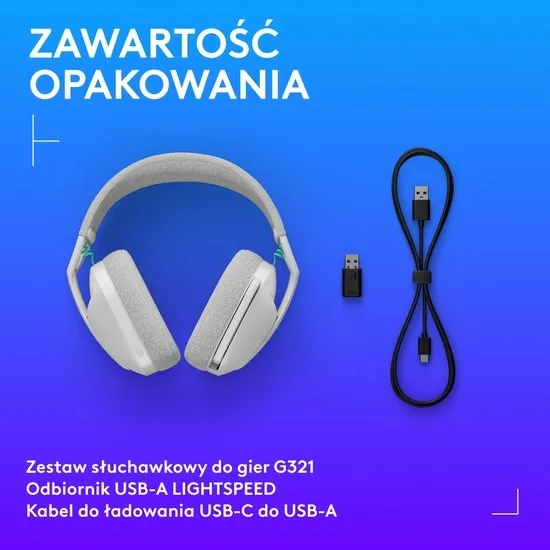 Logitech G G321 LIGHTSPEED Auriculares Inalámbricos Blanco
