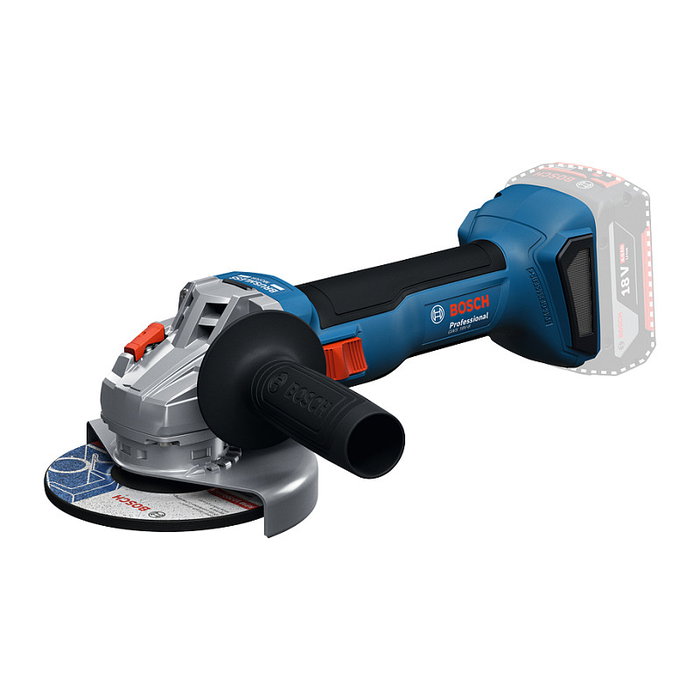 Bosch GWS 18V-8 Professional Esmeriladora Angular a Batería 18V Solo, Diámetro Disco 125mm, 11000 RPM, Sin Batería ni Cargador, Color Azul y Negro, en L-BOXX