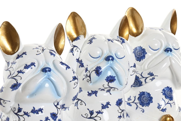 DKD Home Decor Figura de Bulldog en Resina Dorado Surtido de 3