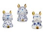 DKD Home Decor Figura de Bulldog en Resina Dorado Surtido de 3