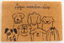 DKD Home Decor Felpudo de Fibra de Coco y Goma con Diseño de Perros, Surtido de 2