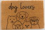 DKD Home Decor Felpudo de Fibra de Coco y Goma con Diseño de Perros, Surtido de 2