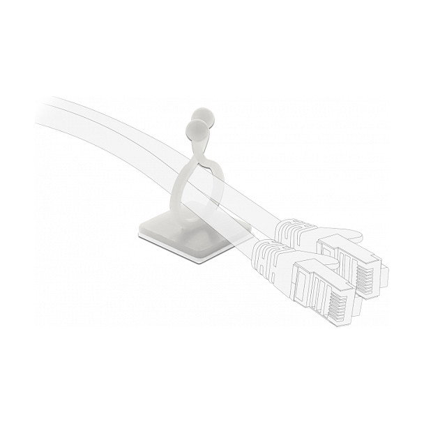 DeLOCK 60175 Organizador de cables con zócalo adhesivo, 13,8 mm, Transparente, 10 piezas DeLOCK 60175 Organizador de cables con zócalo adhesivo, 13,8 mm, Transparente, 10 piezas