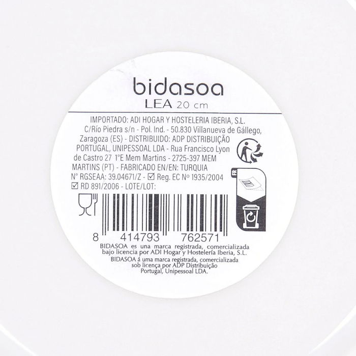Plato Hondo Porcelana Lea Hydrozero Bidasoa 20 cm
