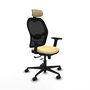PIQUERAS Y CRESPO Silla de oficina Jorquera con mecanismo Sincro/Traslack Crema y Negro