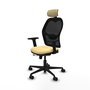 PIQUERAS Y CRESPO Silla de oficina Jorquera con mecanismo Sincro/Traslack Crema y Negro