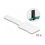 DeLOCK Mini sujetacables de gancho y bucle autoadhesivo 90 mm x 24 mm, 10 unidades, Blanco
