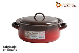 La Estrella Cacerola Esmaltada con Tapa 20 cm - 2.5 L Colección Fuego (6 Unidades)