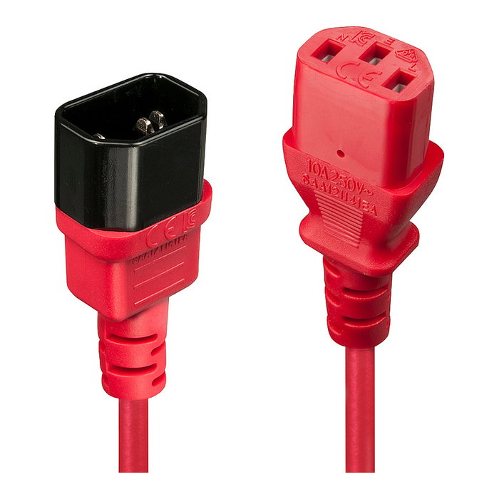 LINDY IEC-Netzverlängerung C14 - C13 rojo 0.5m Cable de Alimentación con Acoplador LINDY IEC-Netzverlängerung C14 - C13 rojo 0.5m Cable de Alimentación con Acoplador