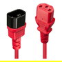 LINDY IEC-Netzverlängerung C14 - C13 rojo 0.5m Cable de Alimentación con Acoplador