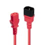 Lindy Cable de extensión IEC C14 a C13, 0,5 m, Rojo