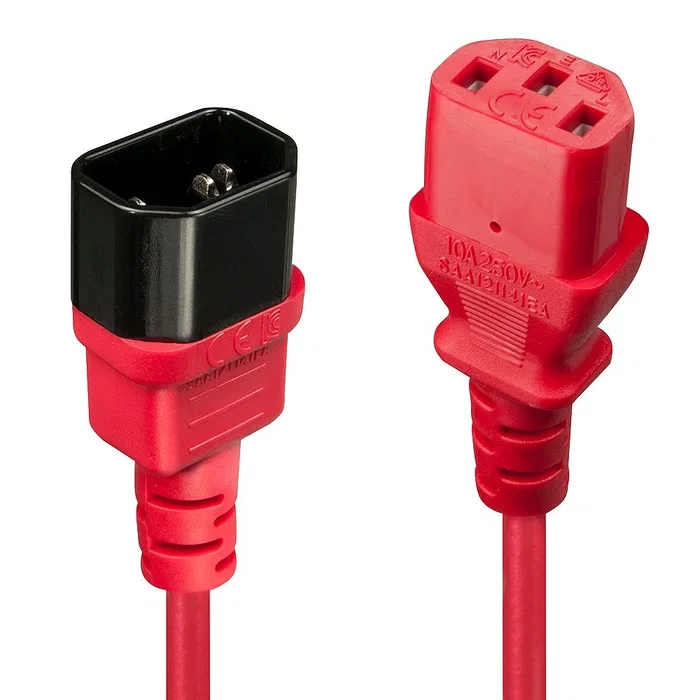 Lindy Cable de extensión IEC C14 a C13, 0,5 m, Rojo Lindy Cable de extensión IEC C14 a C13, 0,5 m, Rojo