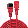 Lindy Cable de extensión IEC C14 a C13, 0,5 m, Rojo
