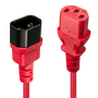 Lindy Cable de extensión IEC C14 a C13, 0,5 m, Rojo