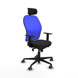 PIQUERAS Y CRESPO Silla de oficina Jorquera con mecanismo sincro, negro y azul