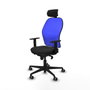 PIQUERAS Y CRESPO Silla de oficina Jorquera con mecanismo sincro, negro y azul