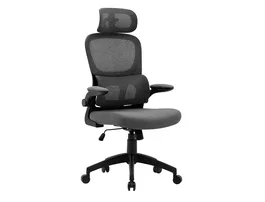 Q-connect Silla de Dirección Sorrento Malla con Base Metálica, Respaldo Transpirable, Reposabrazos Ajustables y Ruedas Premium, Color Gris, Alt Max 1320 mm