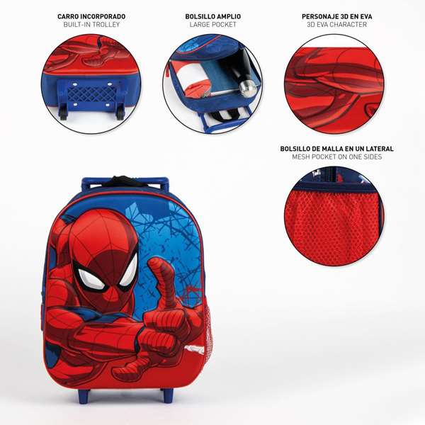 Cerdá Mochila Infantil Trolley 3D Spiderman 25.0 x 31.0 x 10.0 cm