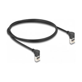 DeLOCK Cable de red RJ45 Cat.6A S/FTP Slim 90° angulado hacia arriba 1 m negro