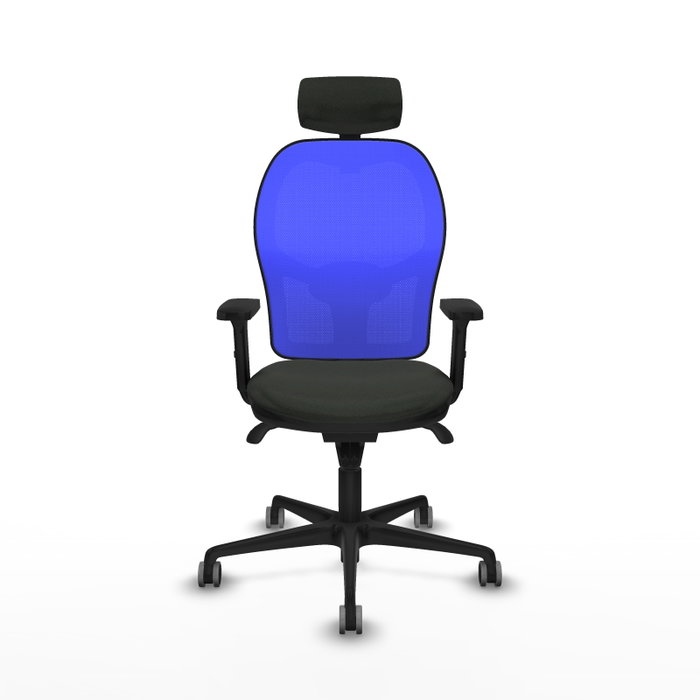 PIQUERAS Y CRESPO Silla de oficina Jorquera con mecanismo Sincro, Tela Negra y Malla Azul
