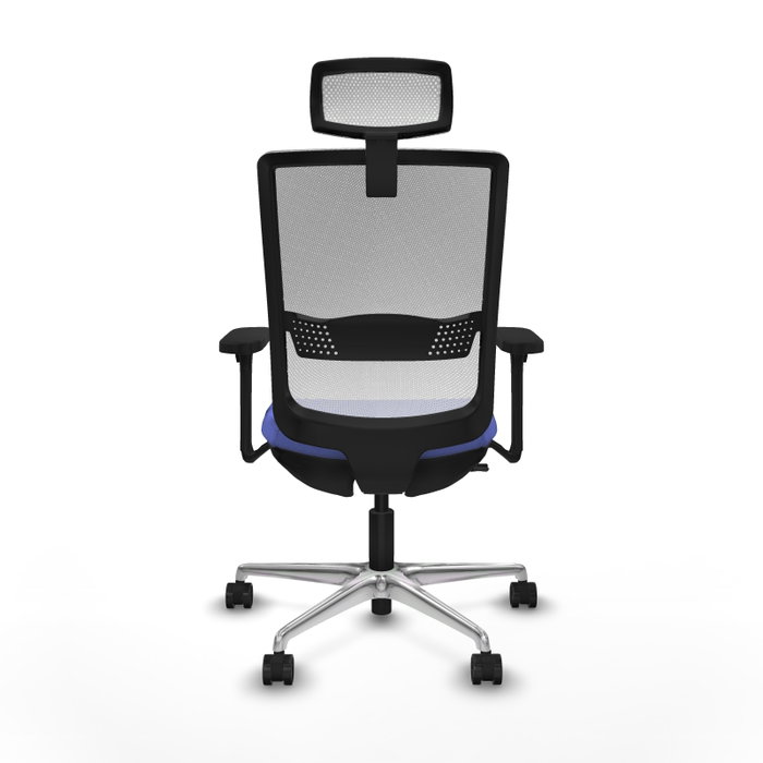 PIQUERAS Y CRESPO Silla de oficina Haches con mecanismo Sincro/Traslack, Azul claro y Blanco